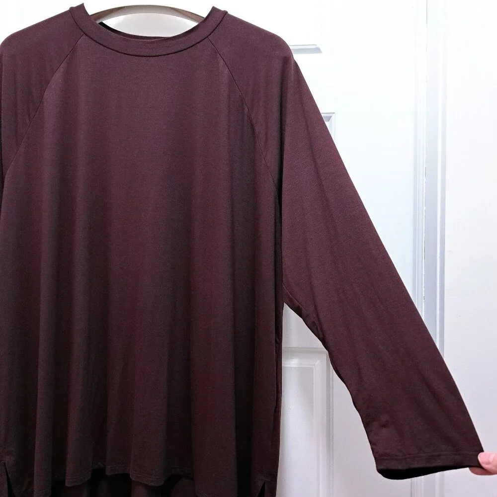 Eileen Fisher Fine Jersey Crew Neck Tunic Cassis Size 2X - Picture 3 of 9